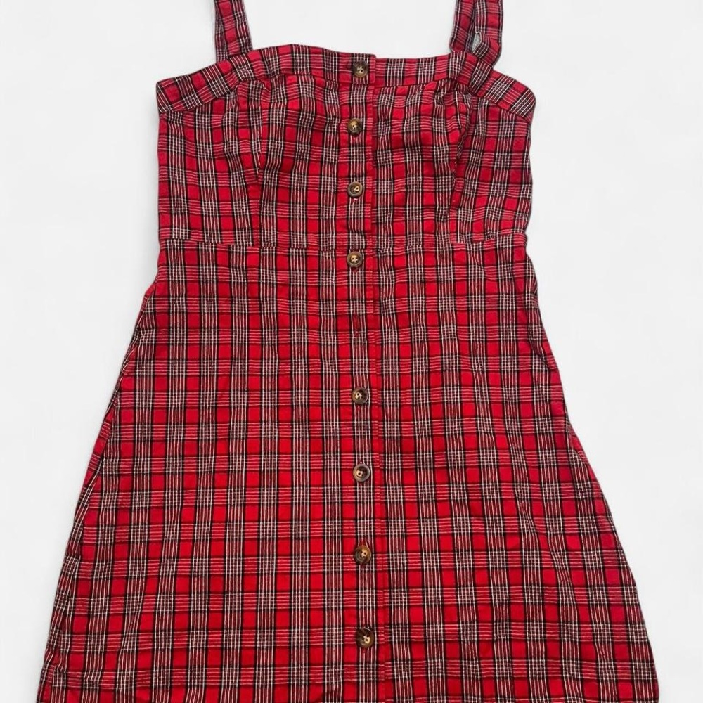 Hollister Red and Black Plaid Women’s Dress